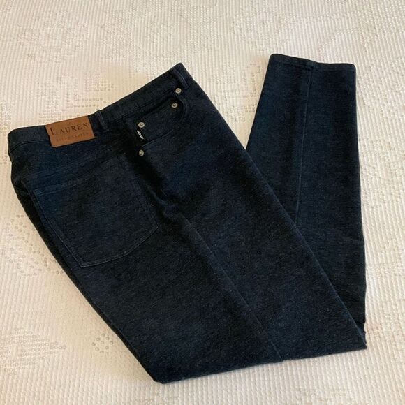 NWOT Lauren Ralph Lauren Charcoal Grey 5 Pocket Pants, 6P. Flannel feel! - Picture 1 of 10